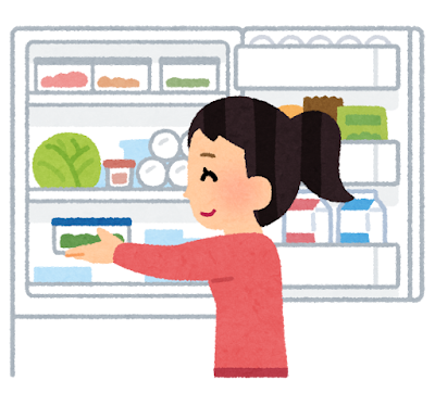 冷蔵庫の整理をするイラスト